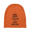 keep calm and eat bacon t shirt funny parody meat tee food pig hog bre Baby Beanies