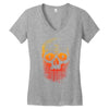skull gradient Women's V-Neck T-Shirt