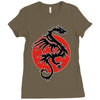 sun dragon with pearl   black red white Ladies Fitted T-Shirt