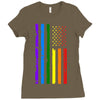 rainbow american flag Ladies Fitted T-Shirt