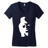 sax player lady face optical illusion Women's V-Neck T-Shirt