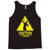 caution shapes being thrown printed Tank Top