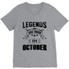 Legends Are Born In October V-Neck Tee