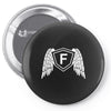 letter f with wings Pin-back button