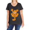 garfield scratching, ideal gift or birthday present funny Ladies Curvy T-Shirt