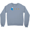 funny 80s pacman cookie monster retro gaming Crewneck Sweatshirt