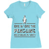 one by one penguins stealing Ladies Fitted T-Shirt