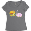 cheeseburger pranks doughnut Women's Triblend Scoop T-shirt
