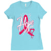 breast cancer awareness hope ribbon heart Ladies Fitted T-Shirt