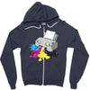 printer Zipper Hoodie