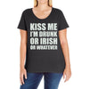 kiss me i'm drunk or irish Ladies Curvy T-Shirt