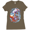 octopus vs shark Ladies Fitted T-Shirt