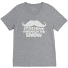 mustaching through snow V-Neck Tee