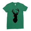 deer skull christmas Ladies Fitted T-Shirt