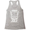Never Underestimate Dog Rescuer Who Was Born July Racerback Tank