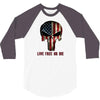 skull us flag live free or die 3/4 Sleeve Shirt