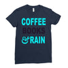 coffee books and rain Ladies Fitted T-Shirt