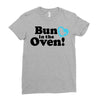 Bun in the Oven with Heart Baby Boy Ladies Fitted T-Shirt