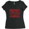 merry christmas ya filthy animal Women's Triblend Scoop T-shirt