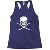 biker pirate skull bones swords Racerback Tank