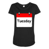title of day of the week tuesday day of the week Maternity Scoop Neck T-shirt