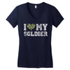 i love my soldier regular camouflage Women's V-Neck T-Shirt