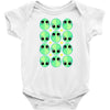 sad alien and daisy nineties grunge pattern Baby Onesie