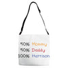 mommy daddy harrison baby name Adjustable Strap Totes
