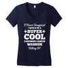 i never imagined i would be a super cool carcinoid cancer warrior kill Women's V-Neck T-Shirt