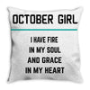October Girl Throw Pillow