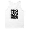 photographer camera photography modern text photos scrapbook geek t sh Tank Top