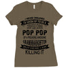 Super Cool Pop Pop Of A Freaking Awesome Granddaughter Ladies Fitted T-Shirt
