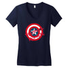 deadpool was here (captain america) Women's V-Neck T-Shirt