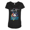 who loves husky Maternity Scoop Neck T-shirt