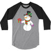 smiling snowman holding out christmas 3/4 Sleeve Shirt