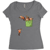 pocket red pandas Women's Triblend Scoop T-shirt