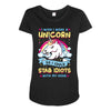 I Wish I Were A Unicorn So I Could Stab Idiots With My Head Maternity Scoop Neck T-shirt