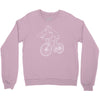 shark riding bicycle bike funny Crewneck Sweatshirt