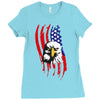 american eagle usa flag head Ladies Fitted T-Shirt