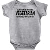 vegetarian ask yourself why not vegan food foodie tofu geek tee shirt Baby Onesie
