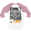 Strong Independent Motivated Leo 3/4 Sleeve Shirt