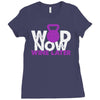 wod now wine later Ladies Fitted T-Shirt
