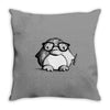 nerd penguin Throw Pillow