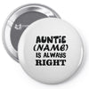 personalised auntie Pin-back button