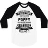 Super Cool Poppy Of A Freaking Awesome Grandson 3/4 Sleeve Shirt
