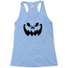 evil pumpkin face halloween costume Racerback Tank