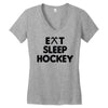 eat sleeo hockey Women's V-Neck T-Shirt