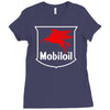 mobil oil vintage logo Ladies Fitted T-Shirt