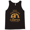 what happens in camper stays in camper vintage style camp funny Tank Top
