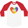 Rainbow Equality Heart 3/4 Sleeve Shirt